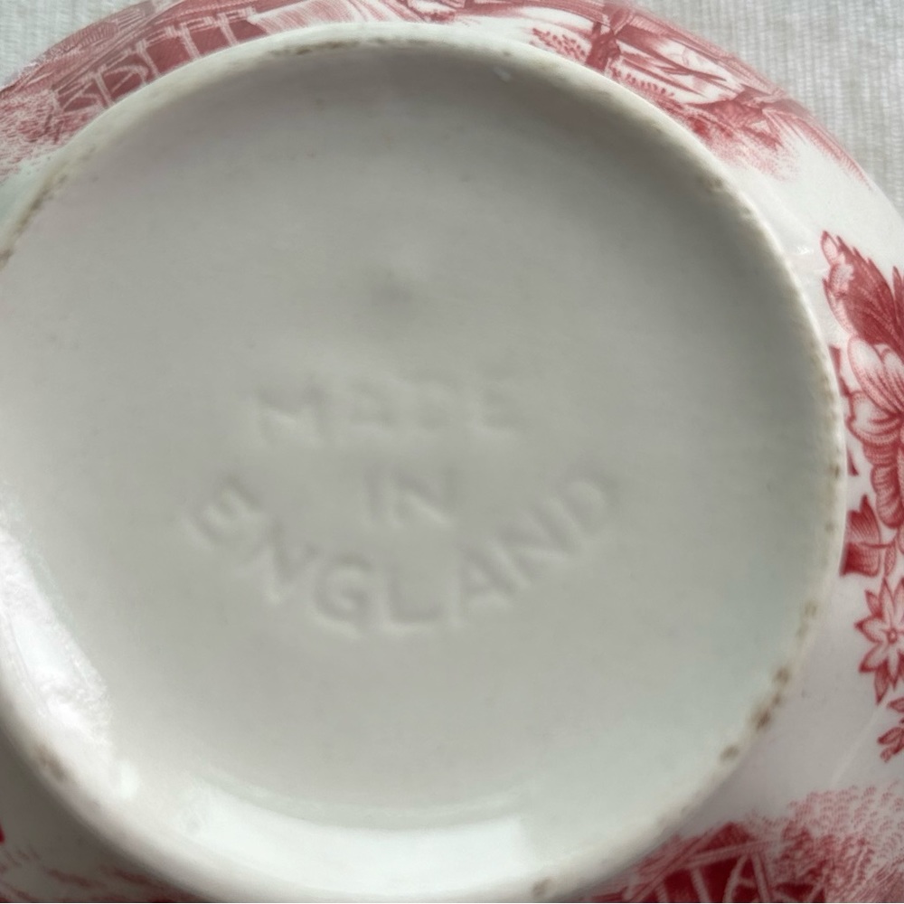 JOHNSON BROTHERS mill stream pink vintage ironstone sugar bowl w/out lid - Picture 4 of 4